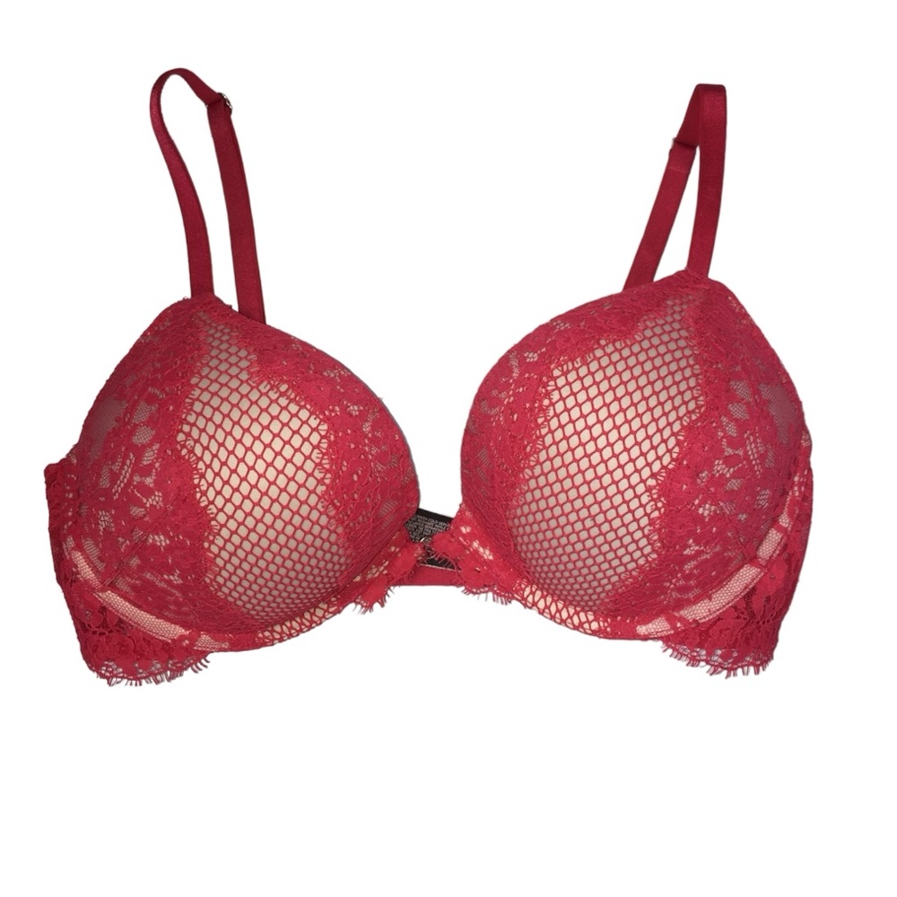 Victoria's Secret Lace Push-Up Bra - Vibrant Red
